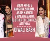 Virat Kohli and Anushka Sharma also attended a Diwali bash and looked absolutely amazing. While Anushka opted for a Sabyasachi multicolored lehenga, her hubby, Virat Kohli wore an all-white ensemble. Malaika Arora was also spotted with her beau, Arjun Kapoor at the Diwali bash. Malaika wore an all-black outfit with a white long jacket and Arjun wore a dark kurta and pajama. Huma Qureshi was also spotted posing with Shraddha Kapoor.