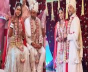 Television actor Dalljiet Kaur tied the knot with businessman Nikhil Patel today . The bride and the groom happily posed together for the first time as newlyweds. Karishma Tanna, Sanaya Irani and Ridhi Dogra and many others attended the wedding. Watch Out &#60;br/&#62; &#60;br/&#62;#DalljieKaur #NikhilPatel #DalljietWedding #WeddingPicsOut