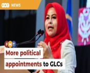 Social media is abuzz over the appointments of Wanita Umno chief Noraini Ahmad as Risda chairman and former Kapar MP Abdullah Sani Abdul Hamid as Tekun Nasional chairman.&#60;br/&#62;&#60;br/&#62;Read More: &#60;br/&#62;https://www.freemalaysiatoday.com/category/nation/2023/03/25/news-of-more-politicians-being-appointed-to-glcs-making-the-rounds/&#60;br/&#62;&#60;br/&#62;Laporan Lanjut: &#60;br/&#62;https://www.freemalaysiatoday.com/category/bahasa/tempatan/2023/03/25/ketua-wanita-umno-dilantik-pengerusi-risda/&#60;br/&#62;&#60;br/&#62;Free Malaysia Today is an independent, bi-lingual news portal with a focus on Malaysian current affairs.&#60;br/&#62;&#60;br/&#62;Subscribe to our channel - http://bit.ly/2Qo08ry&#60;br/&#62;------------------------------------------------------------------------------------------------------------------------------------------------------&#60;br/&#62;Check us out at https://www.freemalaysiatoday.com&#60;br/&#62;Follow FMT on Facebook: http://bit.ly/2Rn6xEV&#60;br/&#62;Follow FMT on Dailymotion: https://bit.ly/2WGITHM&#60;br/&#62;Follow FMT on Twitter: http://bit.ly/2OCwH8a &#60;br/&#62;Follow FMT on Instagram: https://bit.ly/2OKJbc6&#60;br/&#62;Follow FMT on TikTok : https://bit.ly/3cpbWKK&#60;br/&#62;Follow FMT Telegram - https://bit.ly/2VUfOrv&#60;br/&#62;Follow FMT LinkedIn - https://bit.ly/3B1e8lN&#60;br/&#62;Follow FMT Lifestyle on Instagram: https://bit.ly/39dBDbe&#60;br/&#62;------------------------------------------------------------------------------------------------------------------------------------------------------&#60;br/&#62;Download FMT News App:&#60;br/&#62;Google Play – http://bit.ly/2YSuV46&#60;br/&#62;App Store – https://apple.co/2HNH7gZ&#60;br/&#62;Huawei AppGallery - https://bit.ly/2D2OpNP&#60;br/&#62;&#60;br/&#62;#FMTNews #GLC #MorePoliticians #NorainiAhmad #AbdullahSani #SanyHamzan